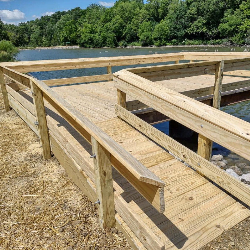 Wooden ramp and dock