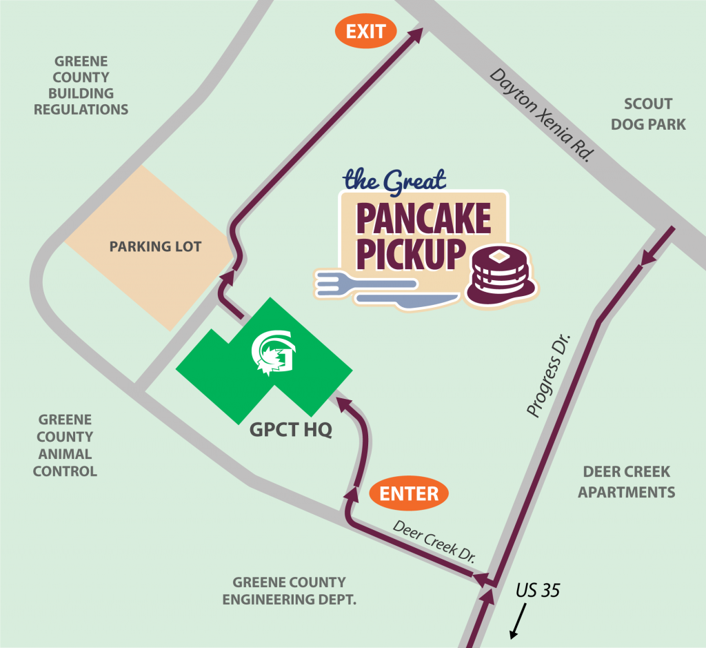 Map to the pancake pickup