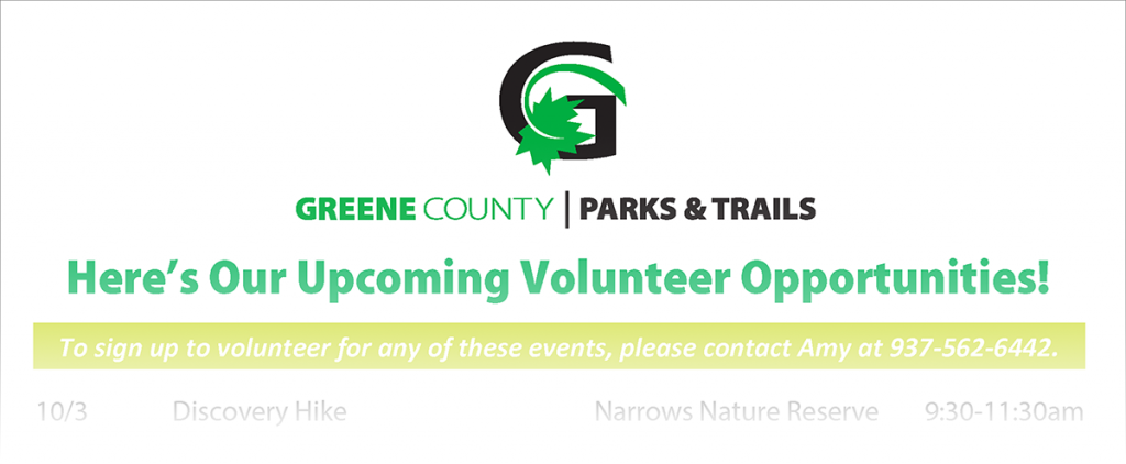 Greene county parks and trails logo at the top of a sheet of paper