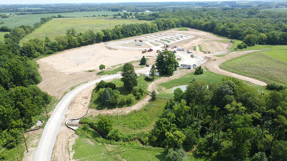 Aerial view of Caesar Ford campground under construction
