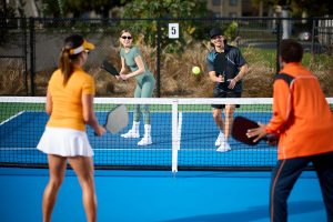 people playing pickleball